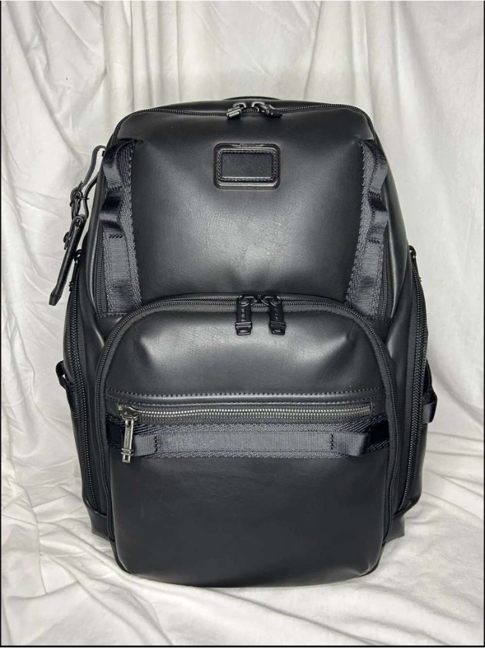 Tumi Alpha Bravo Search Black Leather Backpack